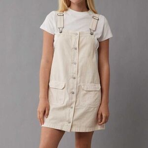 AE Button-Up Pinafore Dress Size Medium